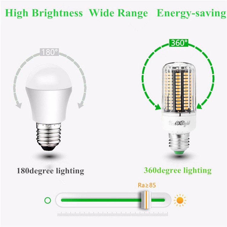 4PCS/Set 12W E27 SMD 5733 1100LM 136-LED Corn Light Bulb with Cover - Warm White-7