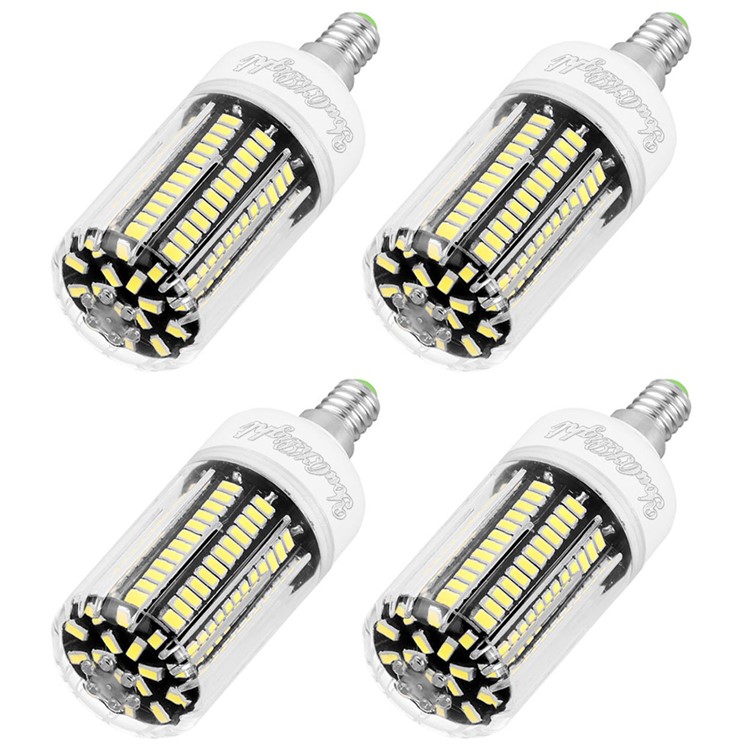 4PCS/Set YOUOKLIGHT 12W E14 SMD 5733 1100LM 136-LED Corn Light Bulb with Cover - Cool White-1