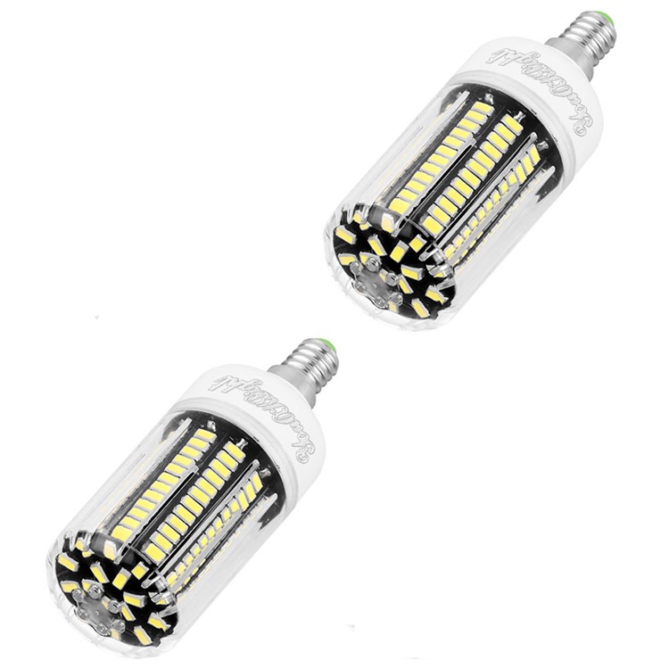 2PCS/Set 12W E12 SMD 5733 1100LM 136-LED Corn Light Bulb with Cover - Cool White-1