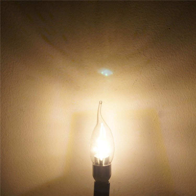 YOUOKLIGHT YK0355 4Pcs/Set E14 3W 3000K 280LM SMD 5730 Candle Tail Warm White Bulb-4