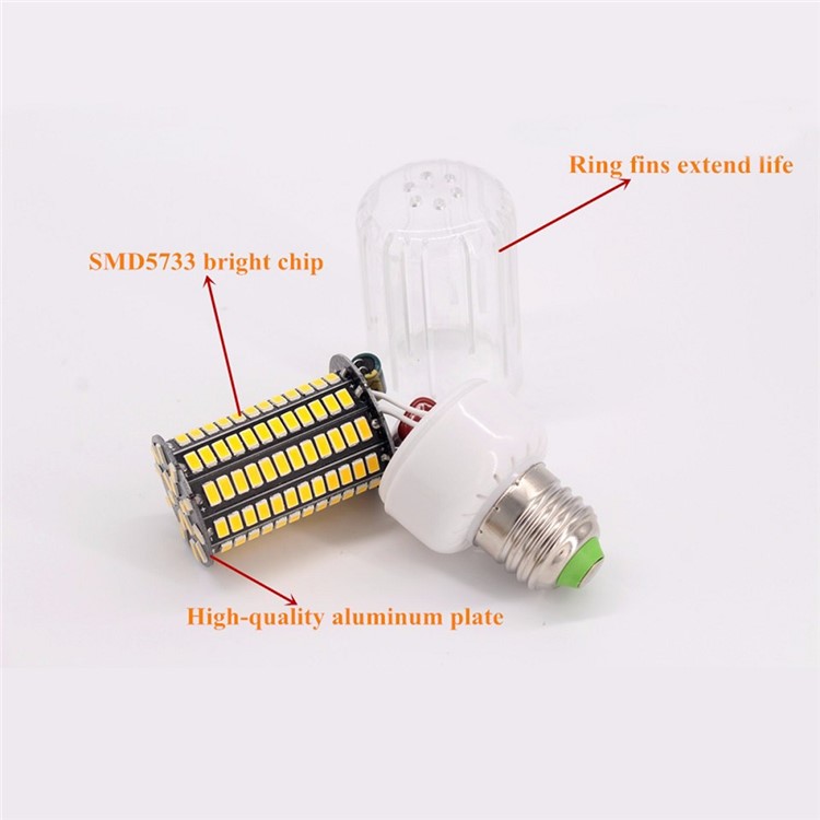 2PCS/Set 10W E27 SMD 5733 950LM 108-LED Corn Light Bulb with Cover - Warm White-4