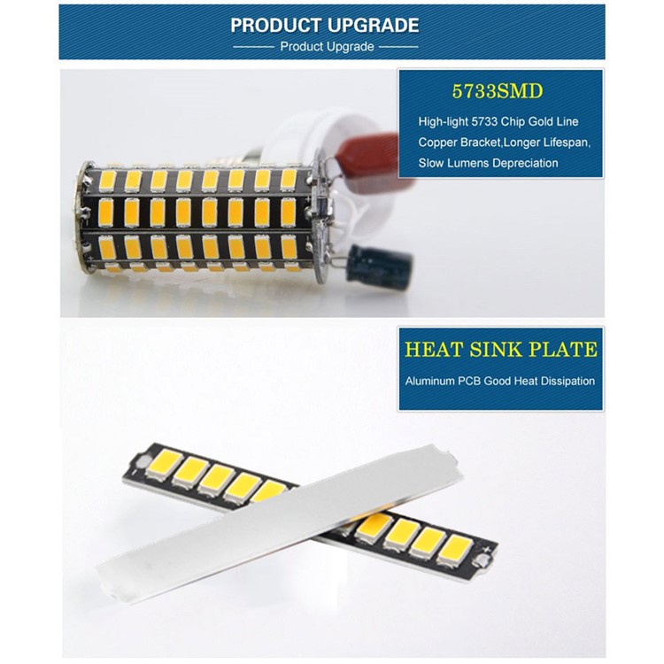 2PCS/Set 10W E27 SMD 5733 950LM 108-LED Corn Light Bulb with Cover - Warm White-5