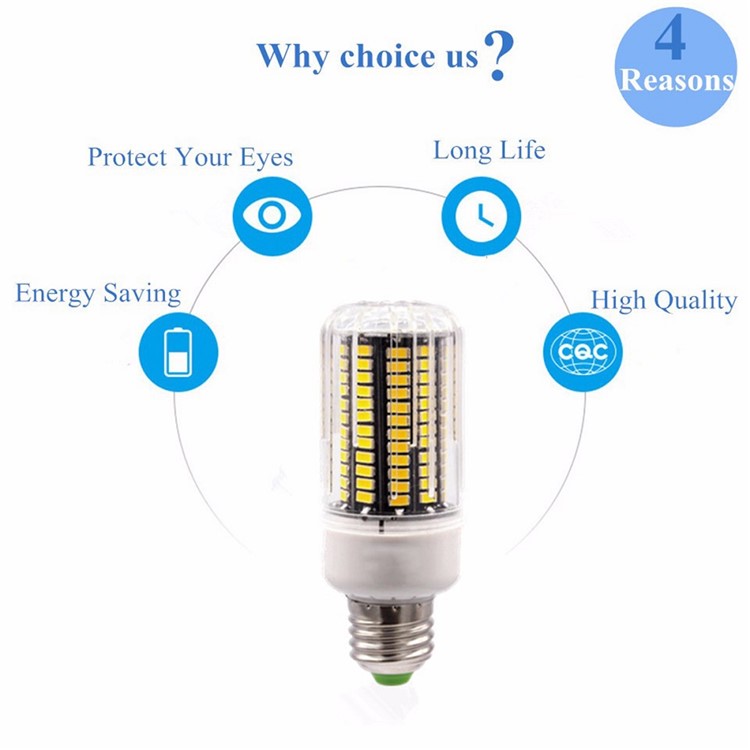 2PCS/Set 10W E27 SMD 5733 950LM 108-LED Corn Light Bulb with Cover - Warm White-6