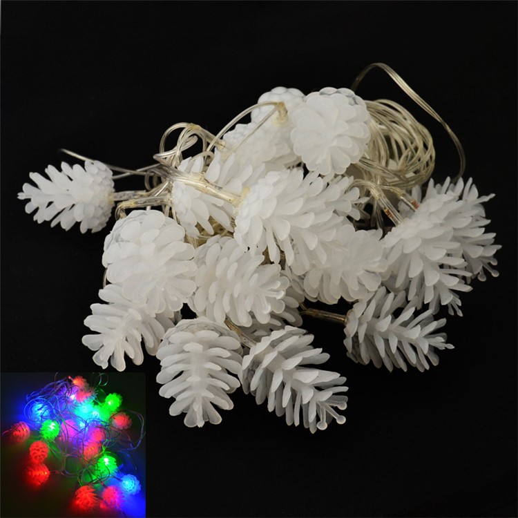 YouOKLight Holiday 4W 20-LED RGB Pineal String Light for Christmas Decoration - White / EU Plug-1