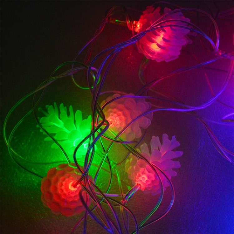 YouOKLight Holiday 4W 20-LED RGB Pineal String Light for Christmas Decoration - White / EU Plug-6