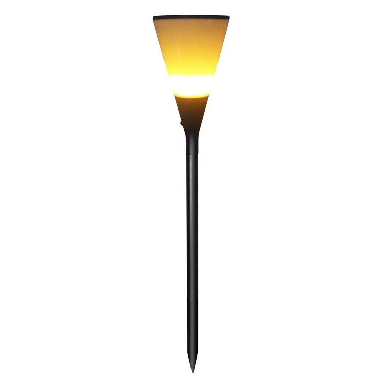 2Pcs/Set YY9605-5 LED Solar Torch Light Wineglass Flickering Flame LED Garden Light - Warm White-7