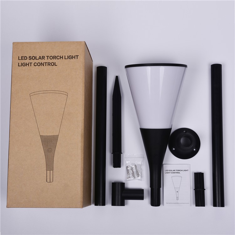 2Pcs/Set YY9605-5 LED Solar Torch Light Wineglass Flickering Flame LED Garden Light - Warm White-9