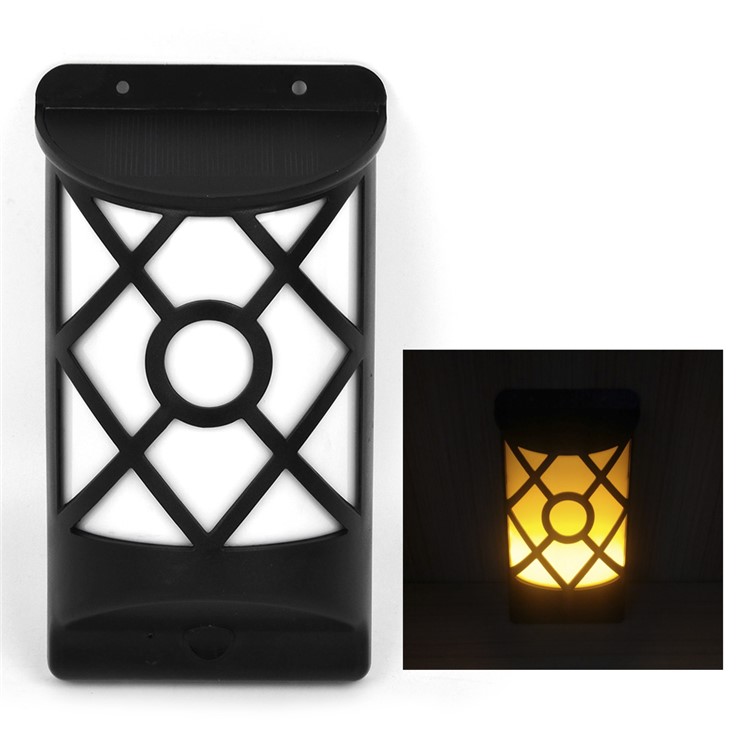 YY106 Grid Pattern Solar Powered Light Control LED Wall Light Outdoor Garden Lamp - Warm White-1
