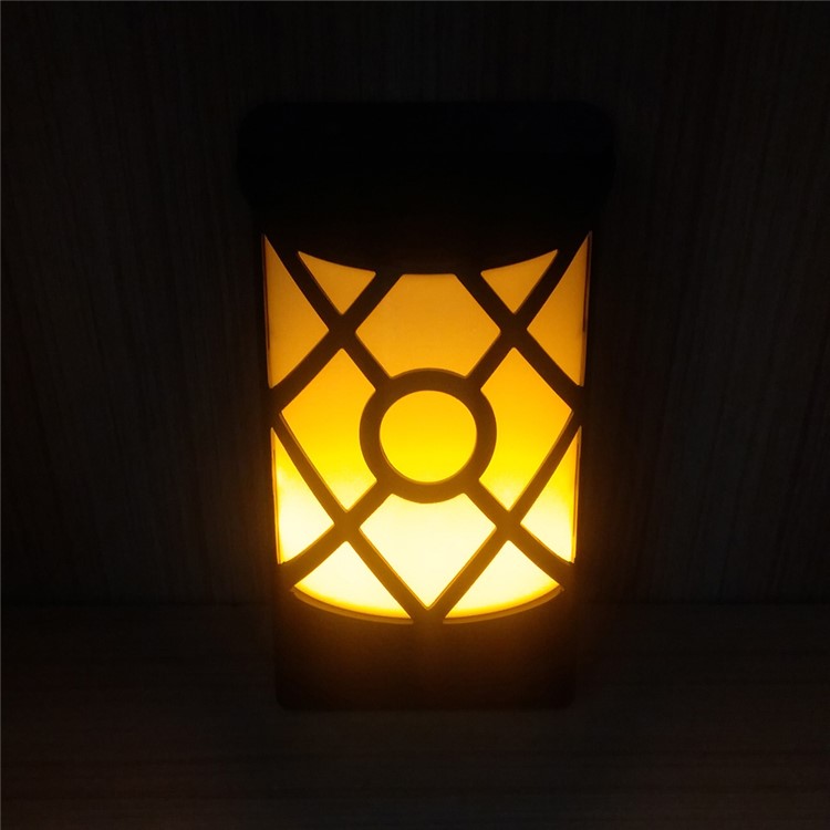 YY106 Grid Pattern Solar Powered Light Control LED Wall Light Outdoor Garden Lamp - Warm White-8