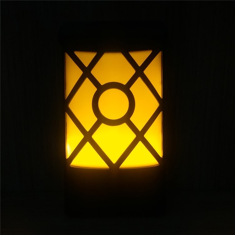 YY106 Grid Pattern Solar Powered Light Control LED Wall Light Outdoor Garden Lamp - Warm White-9
