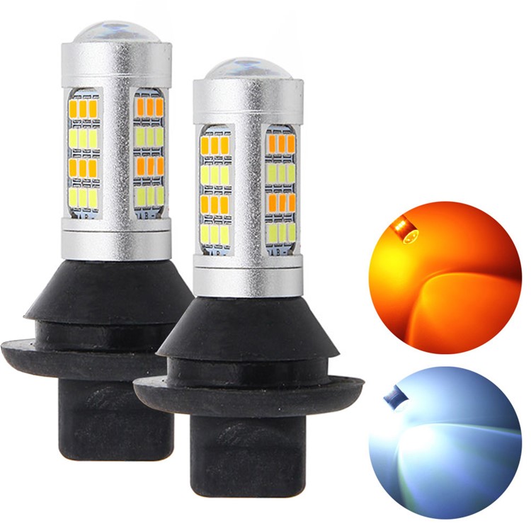 YOUOKLIGHT YK1526 2Pcs/Set 1156/BA15S Dual Color LED Turn Signal Light + Daytime Running Light-1