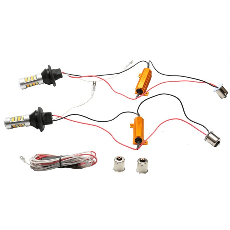 YOUOKLIGHT YK1526 2Pcs/Set 1156/BA15S Dual Color LED Turn Signal Light + Daytime Running Light-4