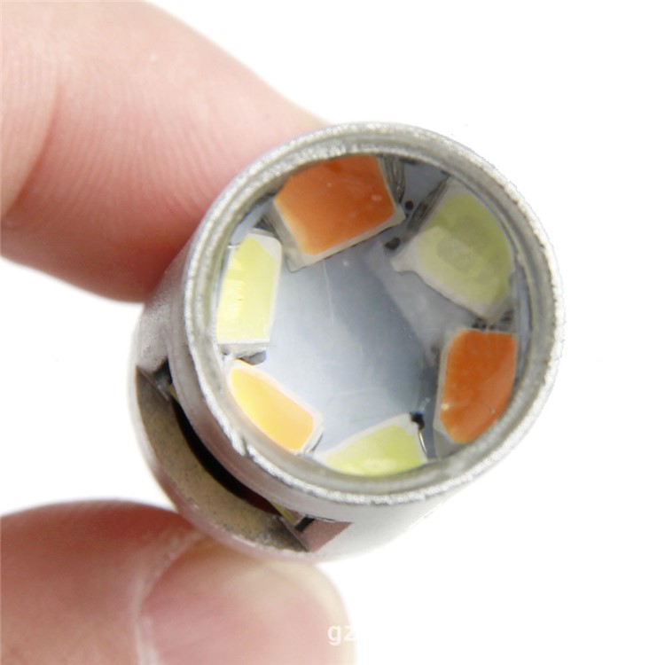 2PCS 5W DC12V 1157 White + Warm White Dual Color LEDs for Car Daytime Running Light and Turn Signal Light-6