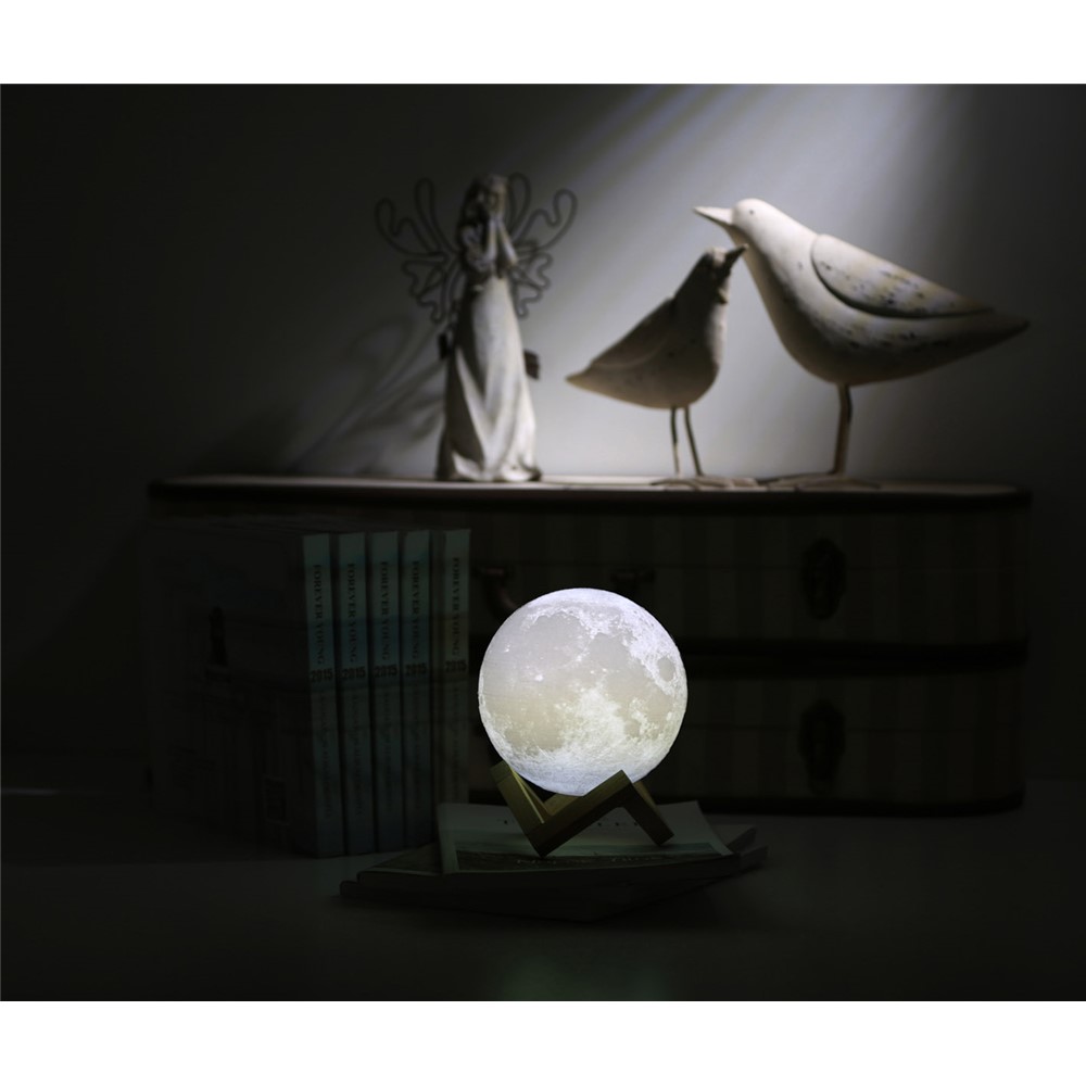 10cm Diameter Light LED 3D Printing Moon Lamp Touch Control Home Decorative Light - White-21