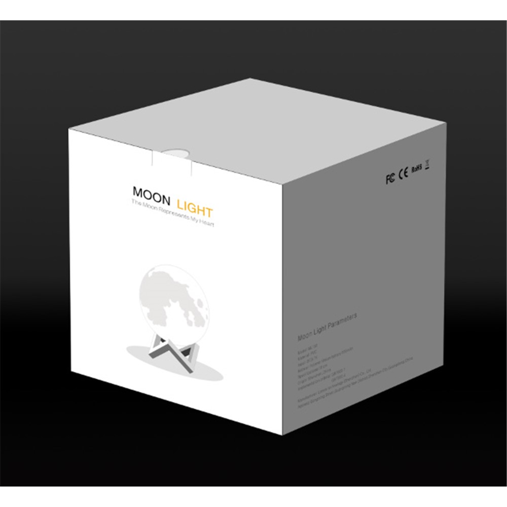 10cm Diameter Light LED 3D Printing Moon Lamp Touch Control Home Decorative Light - White-22