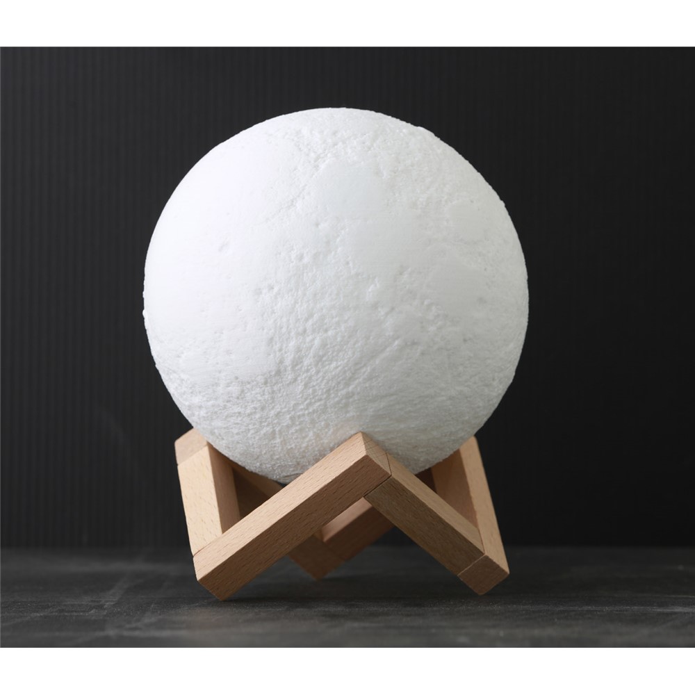 10cm Diameter Light LED 3D Printing Moon Lamp Touch Control Home Decorative Light - White-3