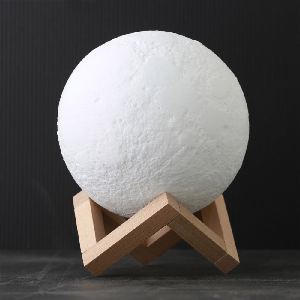 9cm Diameter Light LED 3D Printing Moon Lamp Touch Control Home Decorative Light - White-1