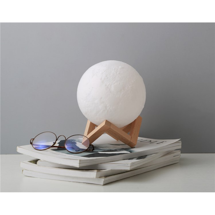 20cm Diameter Light LED 3D Printing Moon Lamp Touch Control Home Decorative Light - White-10