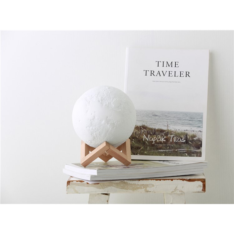 20cm Diameter Light LED 3D Printing Moon Lamp Touch Control Home Decorative Light - White-17