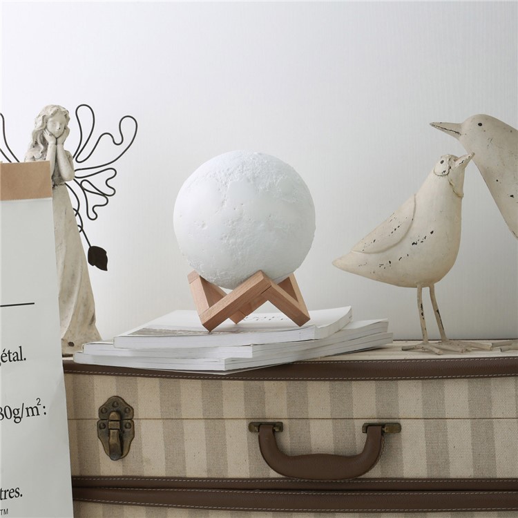 20cm Diameter Light LED 3D Printing Moon Lamp Touch Control Home Decorative Light - White-19