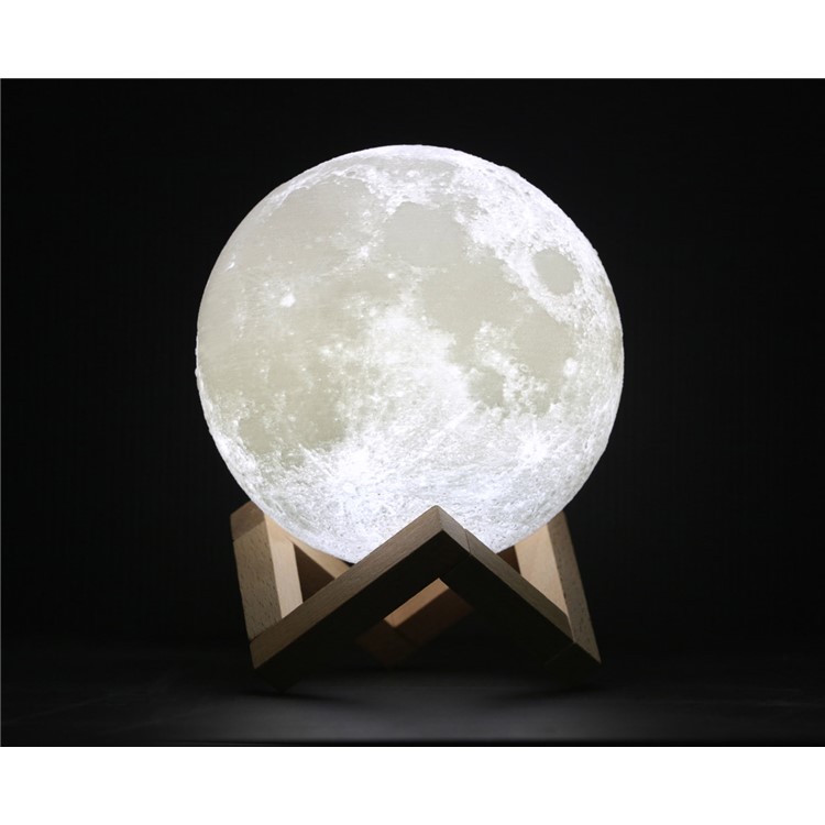 20cm Diameter Light LED 3D Printing Moon Lamp Touch Control Home Decorative Light - White-2