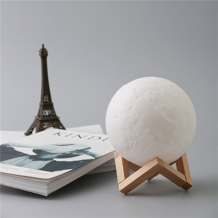 20cm Diameter Light LED 3D Printing Moon Lamp Touch Control Home Decorative Light - White-20
