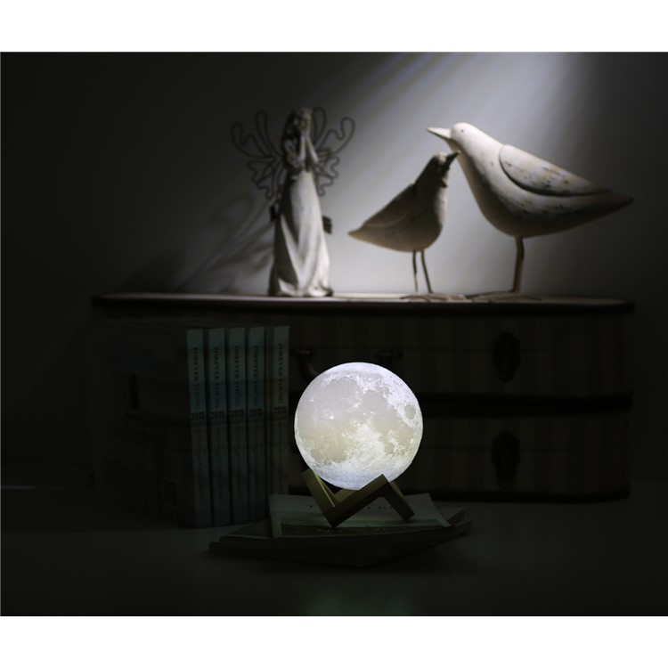 20cm Diameter Light LED 3D Printing Moon Lamp Touch Control Home Decorative Light - White-21