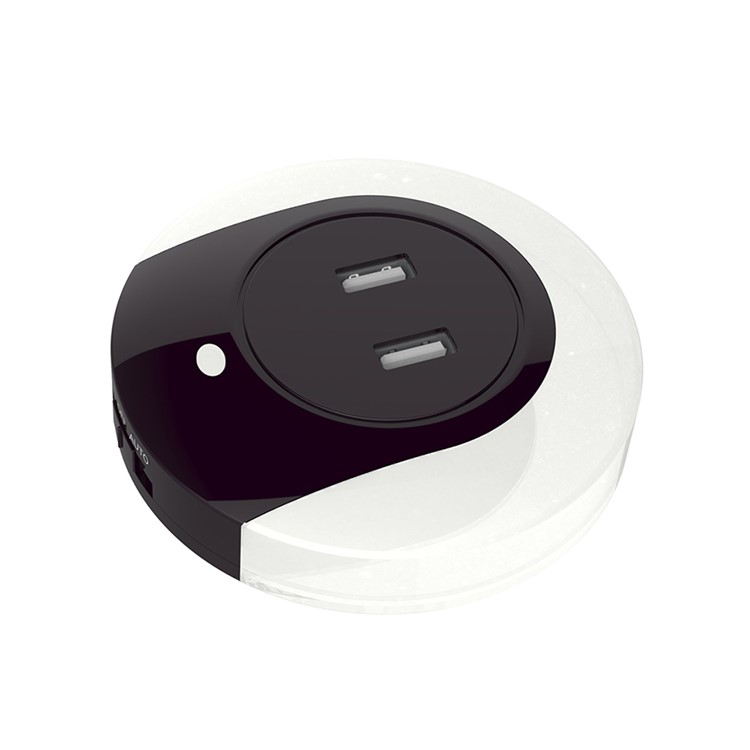 CH001 Mini LED Night Light with Dual USB Wall Charger 2-in-1 Design - US Plug / Dark Purple-2