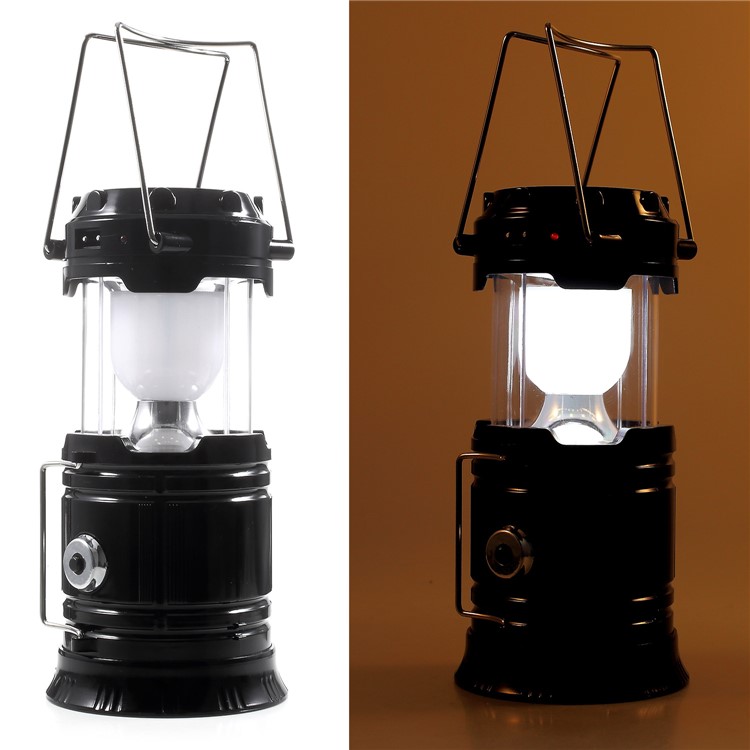 JH-5800T Portable Outdoor Solar Torch Light Stretchable LED Camping Lantern with Power Bank Function - US Plug-1