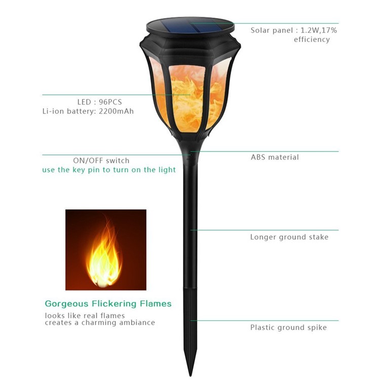 96-LED Hexagon Flame Lamp Creative Simulate Waterproof Landscape Light-3
