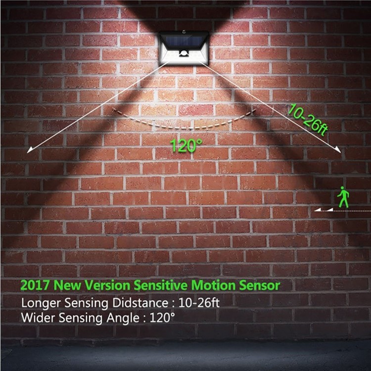 42-LED Wide Angle Solar PIR Motion Sensor Light with 3 Lighting Modes for Wall Driveway Garden-5