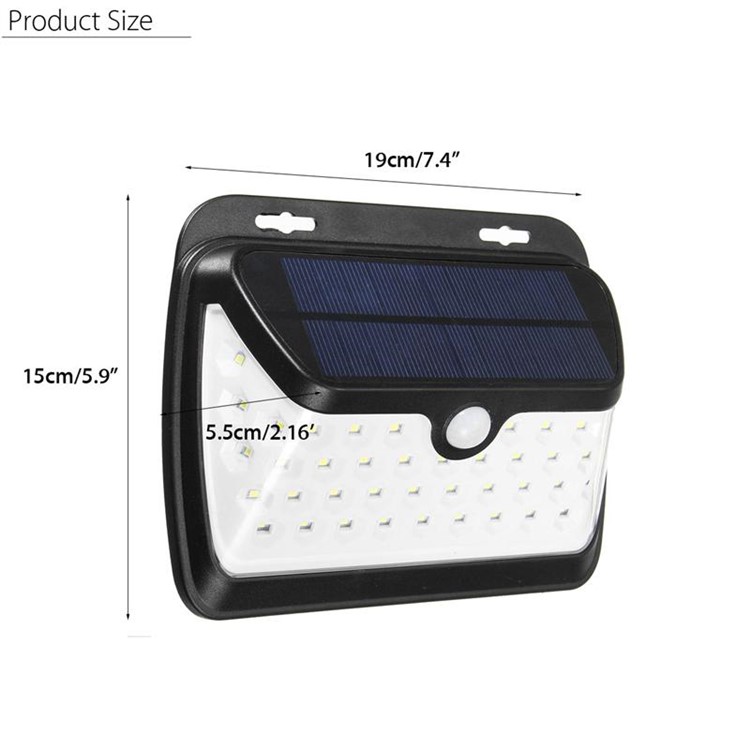 42-LED Wide Angle Solar PIR Motion Sensor Light with 3 Lighting Modes for Wall Driveway Garden-7