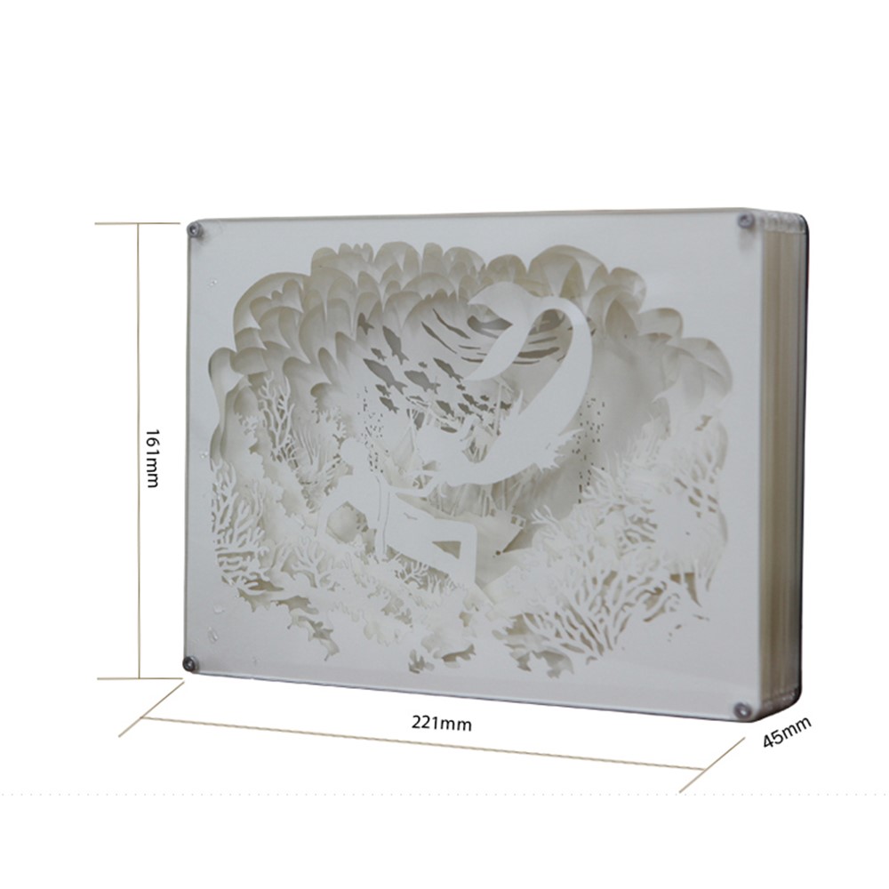 Prince Mermaid Papercut Light Box Decorative Table Lamp Bedside Lamp-7
