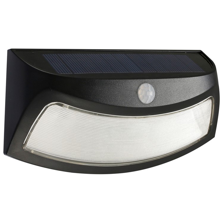 DS-3690 200LM 8 LEDs Solar Smiling Wall Light Outdoor Motion Sensor Solar Lamp - Black-2