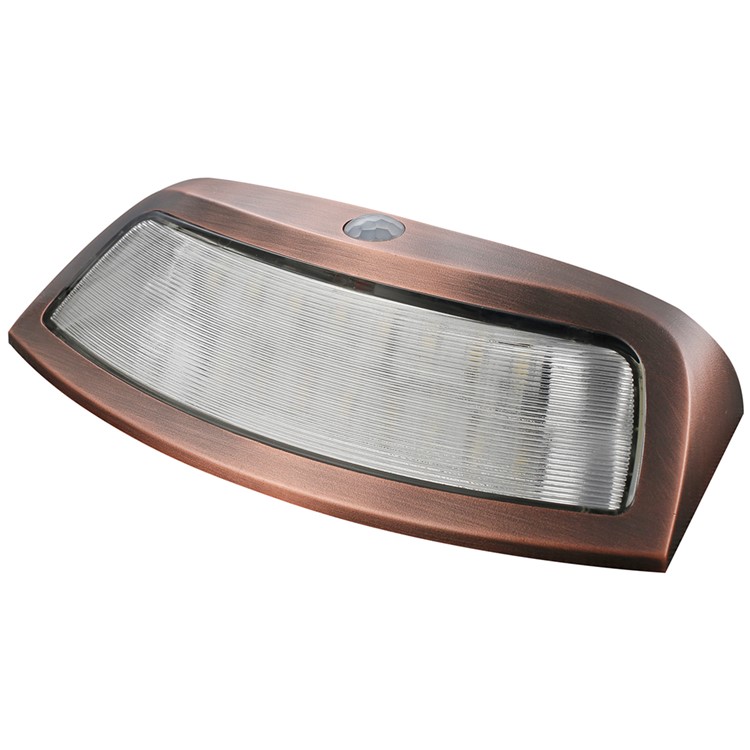 DS-3690 Outdoor Waterproof Solar Powered LED Wall Light 200LM 8 LEDs Motion Sensor Lamp - Brown-2