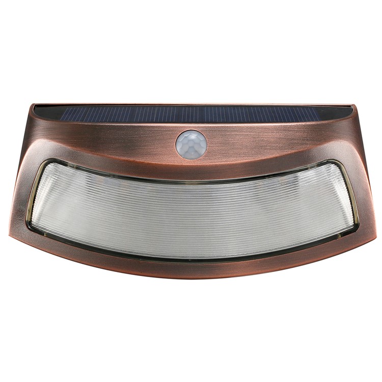DS-3690 Outdoor Waterproof Solar Powered LED Wall Light 200LM 8 LEDs Motion Sensor Lamp - Brown-4