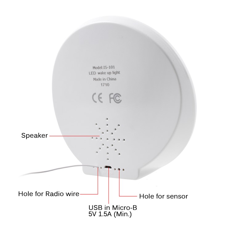 Multi-functional Dimmable Wireless Wake-up LED Light Alarm Clock with FM Radio-3