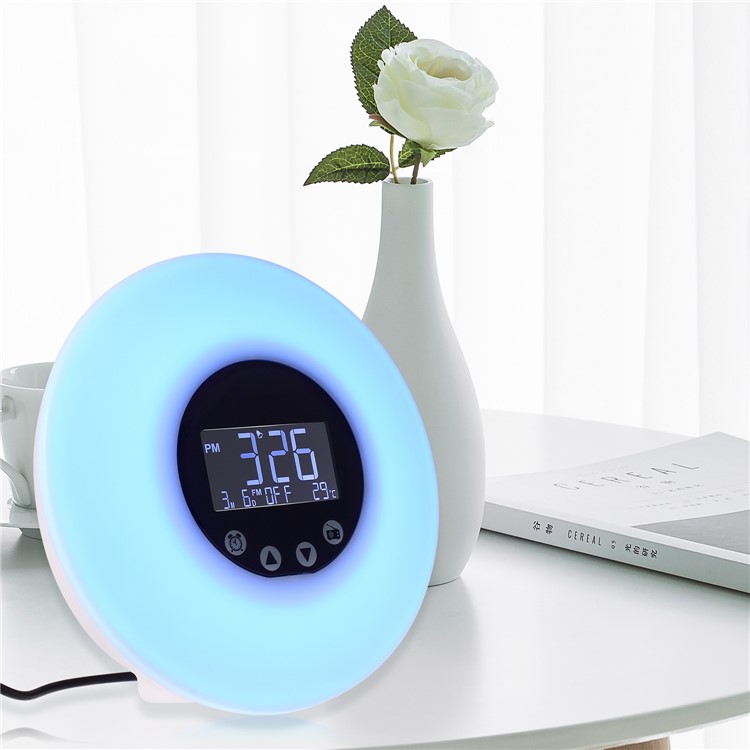 Multi-functional Dimmable Wireless Wake-up LED Light Alarm Clock with FM Radio-4