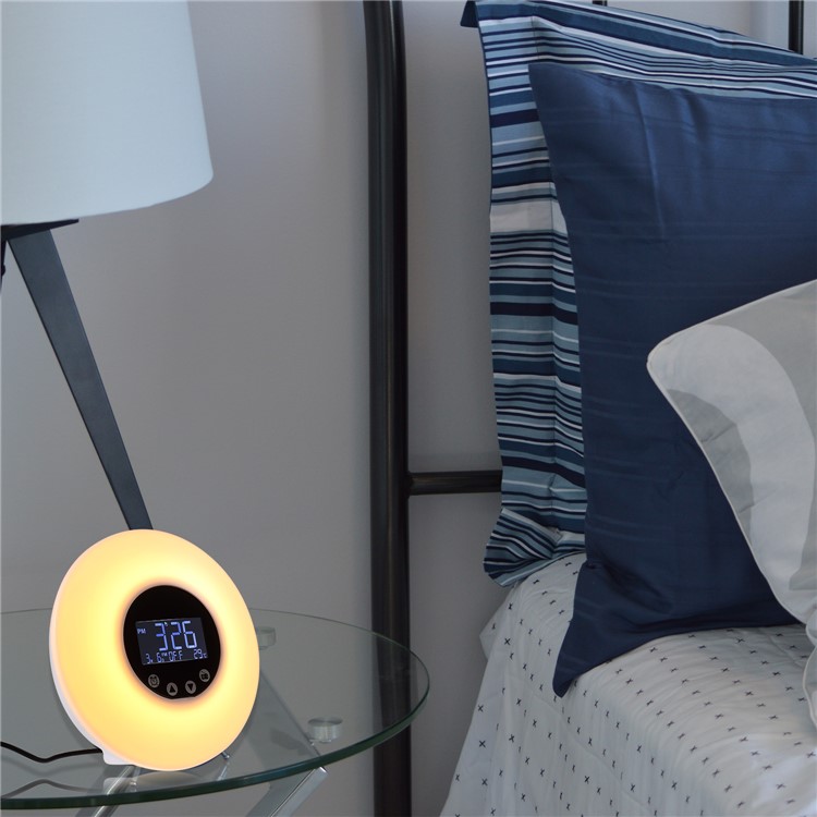 Multi-functional Dimmable Wireless Wake-up LED Light Alarm Clock with FM Radio-7