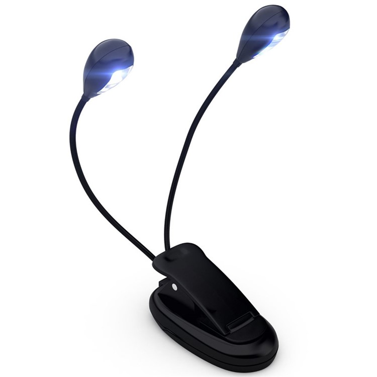 Clip Style 4 LED Music Stand Reading Lamp USB or AAA Battery Powered-2
