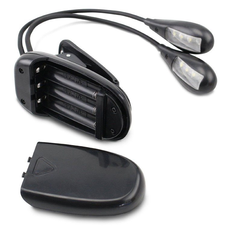 Clip Style 4 LED Music Stand Reading Lamp USB or AAA Battery Powered-3