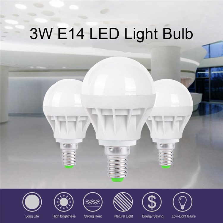 3Pcs/Set YOUOKLIGHT YK0067 E14 3W 200 Lumen LED Light Bulbs AC 220V - Cool White-7