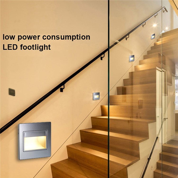 YOUOKLIGHT YK2306 LED Motion Sensor Footlight Wall Light Lamp for Stairs Step Corner - Warm White Light-11