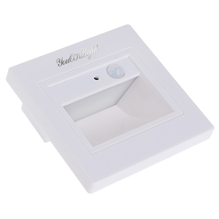 YOUOKLIGHT YK2306 LED Motion Sensor Footlight Wall Light Lamp for Stairs Step Corner - Warm White Light-3