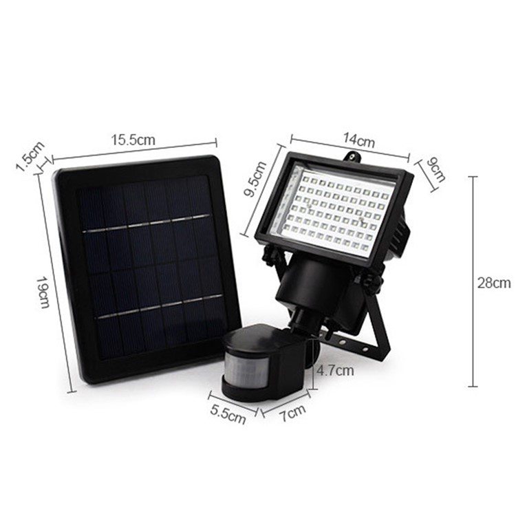 # # 60-LED Solar Power outdoor Sensor Flood Light Sicherheits Lampe-10