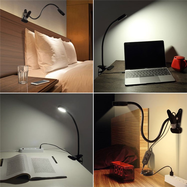 YOUOKLIGHT YK2310 3W Goose Neck Clip-on Desk LED Lamp - US Plug-15