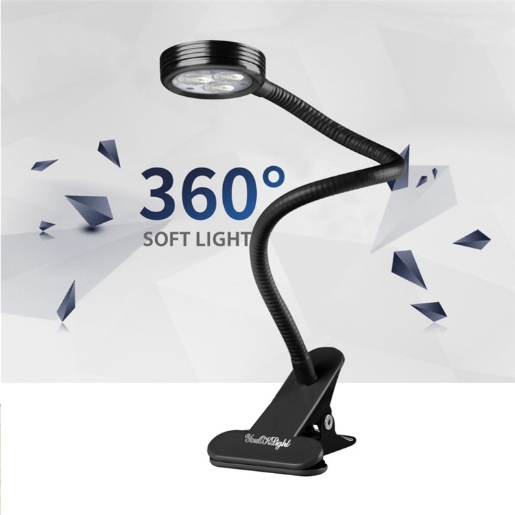 YOUOKLIGHT YK2310 3W Goose Neck Clip-on Desk LED Lamp - US Plug-4