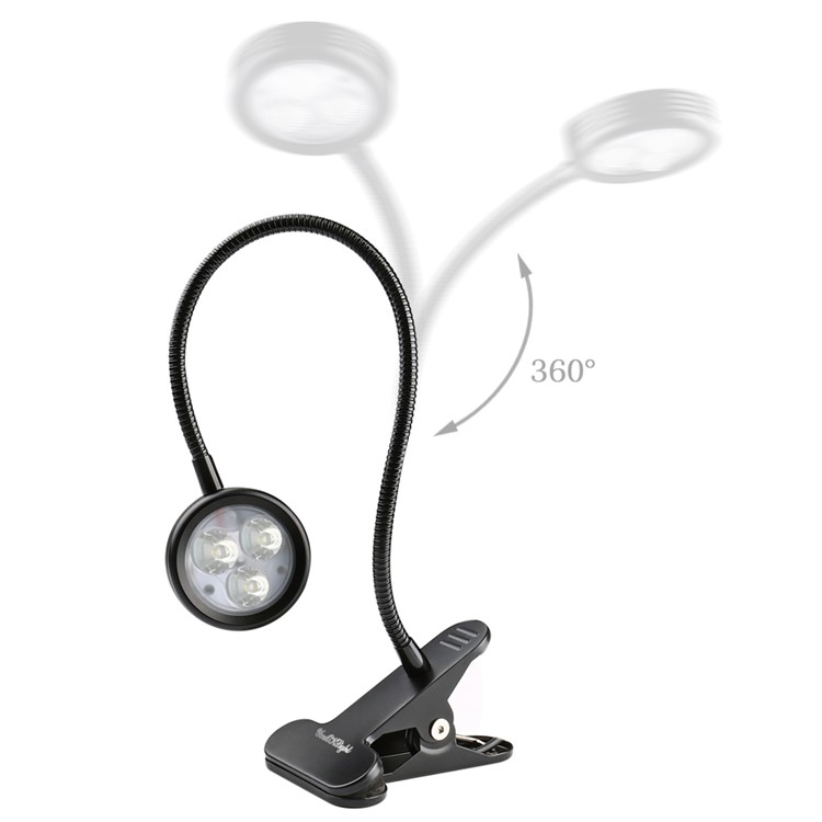 YOUOKLIGHT YK2310 3W Goose Neck Clip-on Desk LED Lamp - US Plug-7