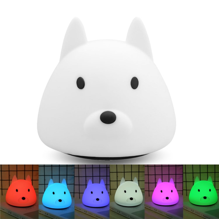 YOUOKLIGHT YK2305 Animal Dog Touch Sensor Colorful Silicone LED Night Light-1