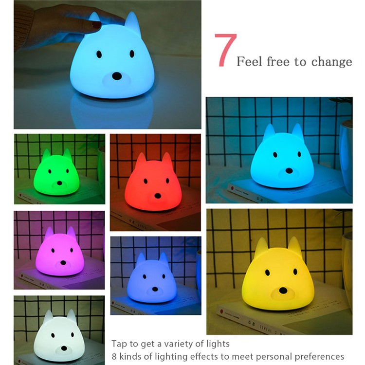 YOUOKLIGHT YK2305 Animal Dog Touch Sensor Colorful Silicone LED Night Light-10